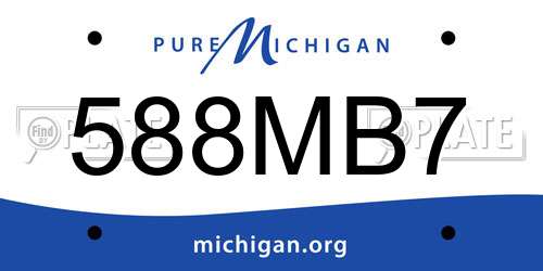 588MB7 Michigan License Plate
