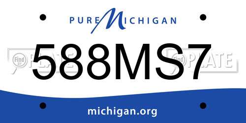 588MS7 Michigan License Plate