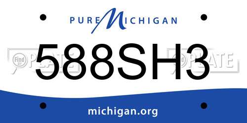 588SH3 Michigan License Plate