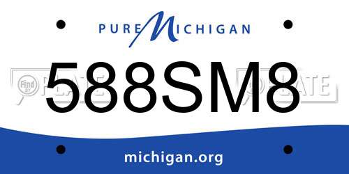588SM8 Michigan License Plate