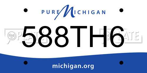 588TH6 Michigan License Plate