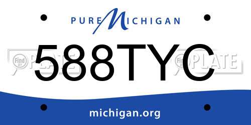 588TYC Michigan License Plate