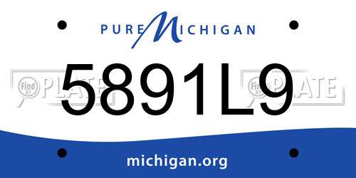 5891L9 Michigan License Plate