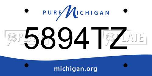 5894TZ Michigan License Plate