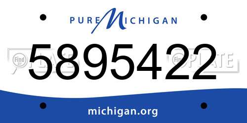 5895422 Michigan License Plate