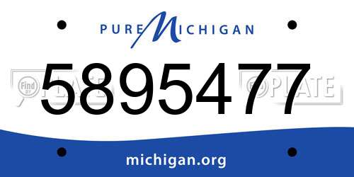 5895477 Michigan License Plate