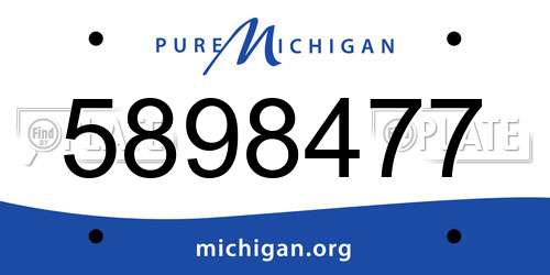 5898477 Michigan License Plate
