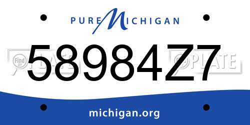 58984Z7 Michigan License Plate