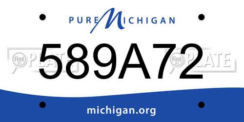 589A72 Michigan License Plate
