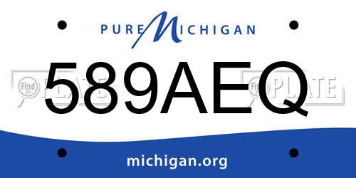 589AEQ Michigan License Plate