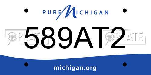 589AT2 Michigan License Plate