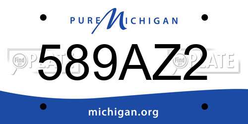 589AZ2 Michigan License Plate