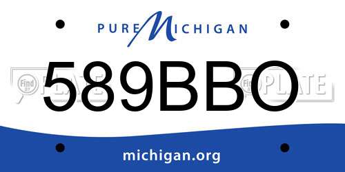 589BBO Michigan License Plate