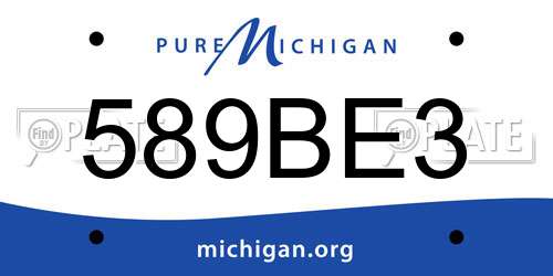 589BE3 Michigan License Plate