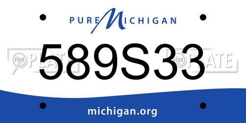589S33 Michigan License Plate