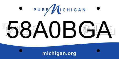 58A0BGA Michigan License Plate