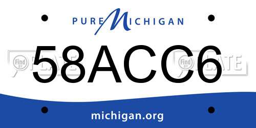 58ACC6 Michigan License Plate