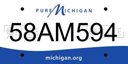 58AM594 Michigan License Plate