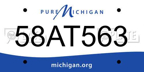 58AT563 Michigan License Plate