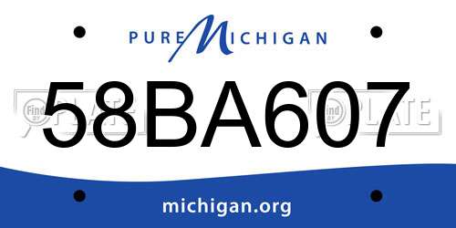58BA607 Michigan License Plate