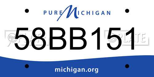 58BB151 Michigan License Plate
