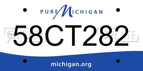 58CT282 Michigan License Plate