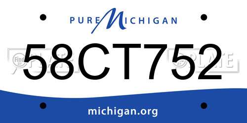 58CT752 Michigan License Plate