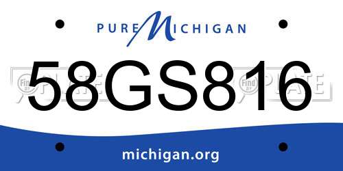 58GS816 Michigan License Plate