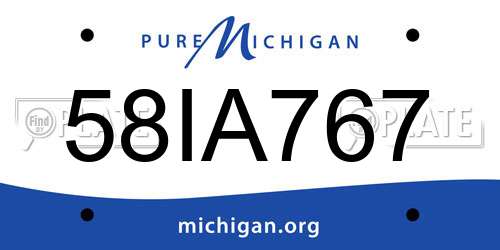 58IA767 Michigan License Plate