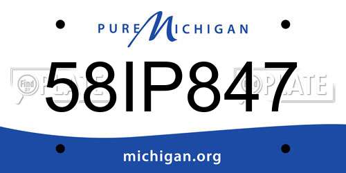 58IP847 Michigan License Plate