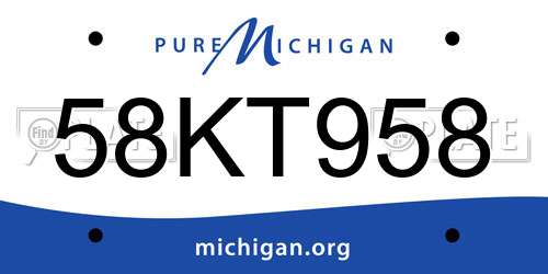 58KT958 Michigan License Plate