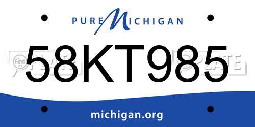 58KT985 Michigan License Plate