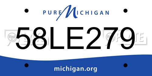 58LE279 Michigan License Plate