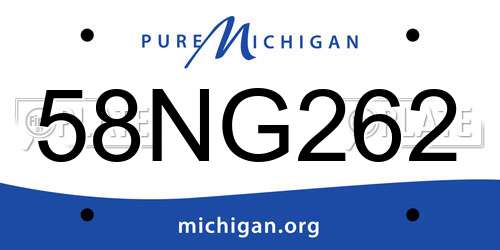 58NG262 Michigan License Plate