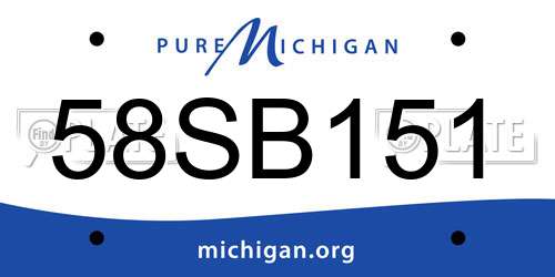58SB151 Michigan License Plate