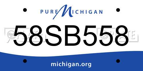58SB558 Michigan License Plate