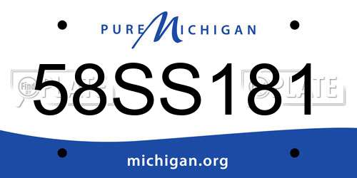 58SS181 Michigan License Plate