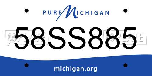 58SS885 Michigan License Plate