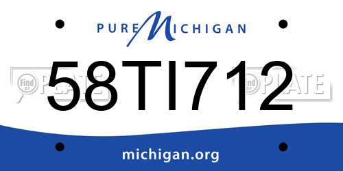 58TI712 Michigan License Plate