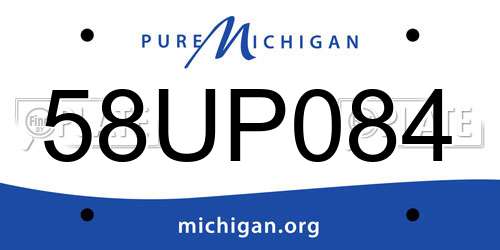 58UP084 Michigan License Plate