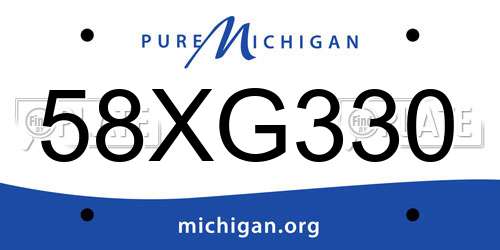 58XG330 Michigan License Plate
