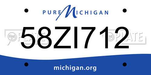 58ZI712 Michigan License Plate