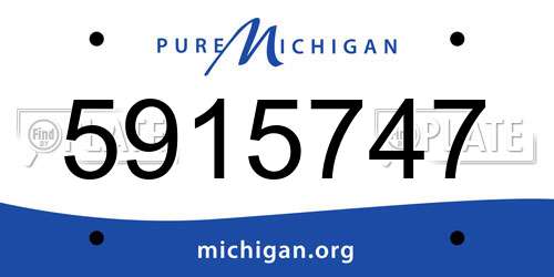 5915747 Michigan License Plate