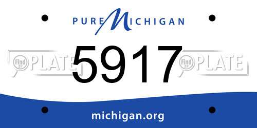 5917 Michigan License Plate