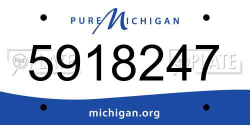 5918247 Michigan License Plate