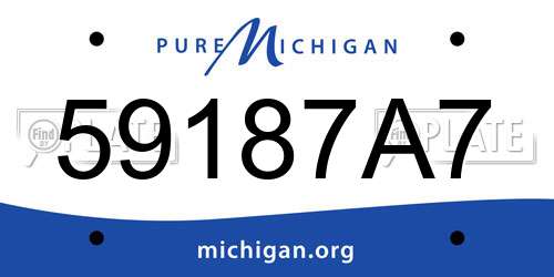 59187A7 Michigan License Plate