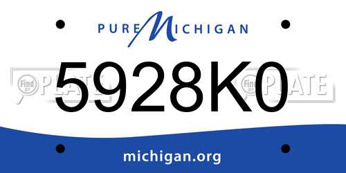 5928K0 Michigan License Plate