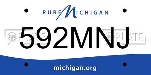 592MNJ Michigan License Plate