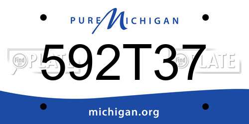 592T37 Michigan License Plate