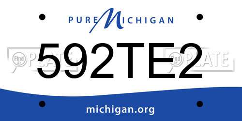 592TE2 Michigan License Plate